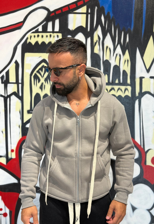FELPA BASIC ZIP ANTRACITE