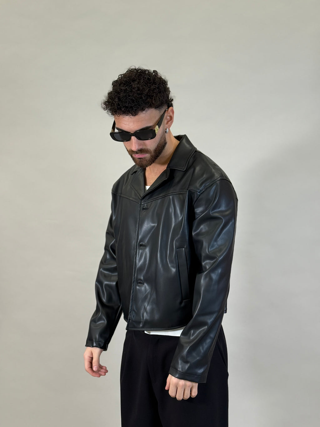 JACKET CROP MILANO NERO