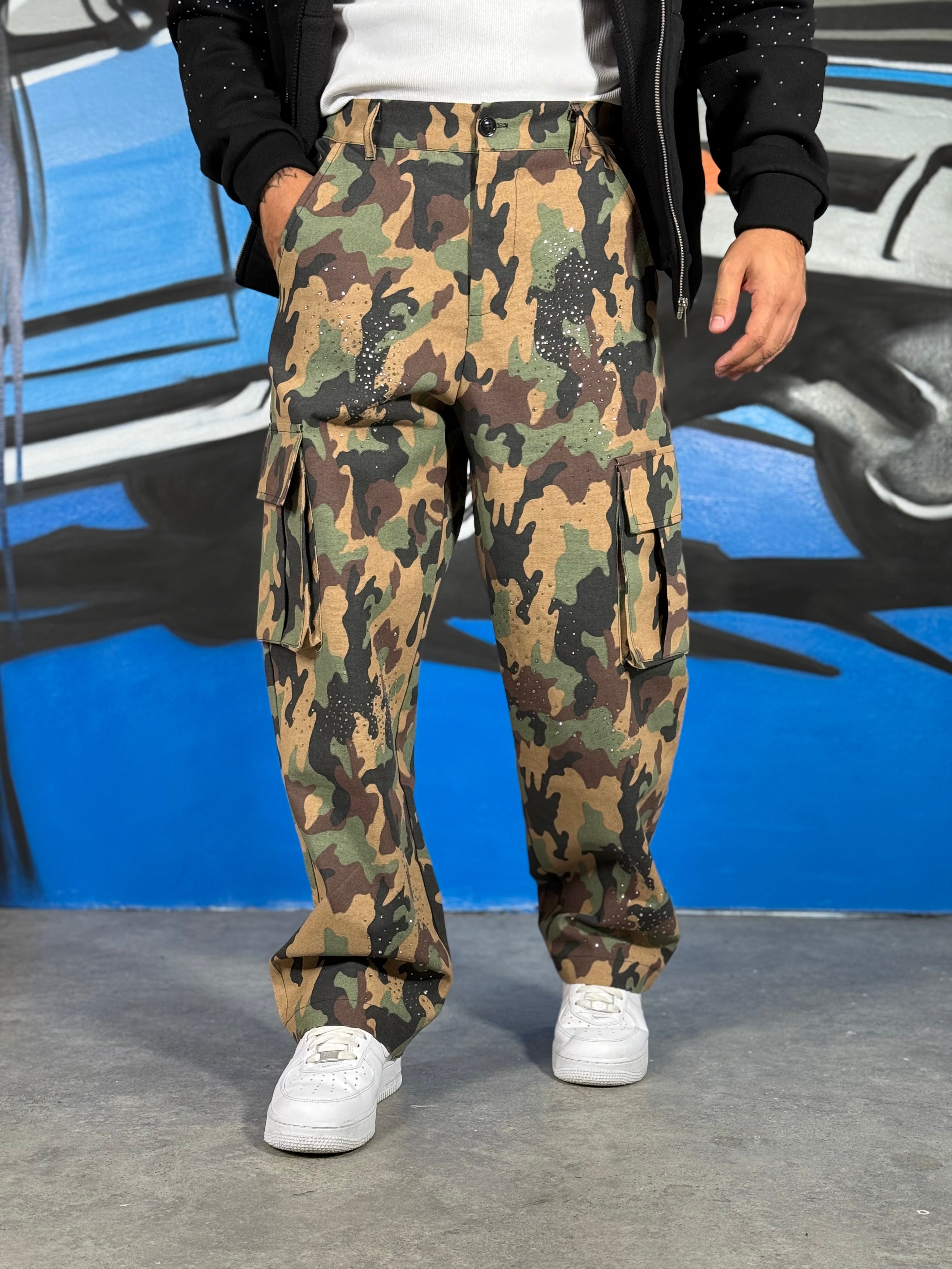 CARGO MILITARE CON STRASS