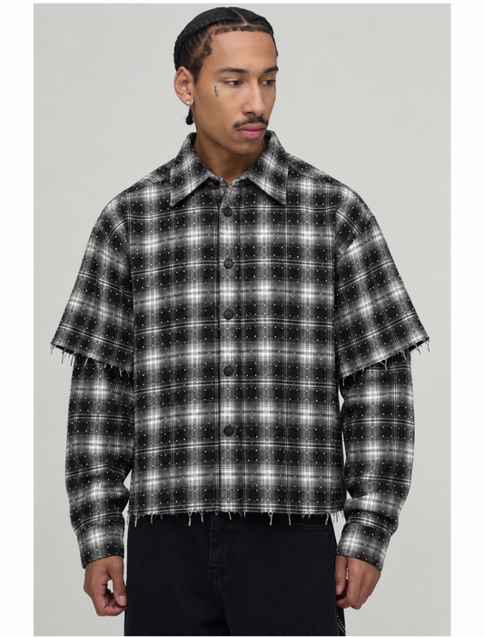 CAMICIA STRASS DOPPIA MANICA