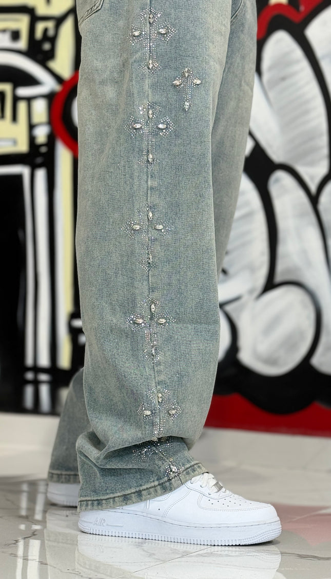 JEANS PREMIUM STRASS CROCI