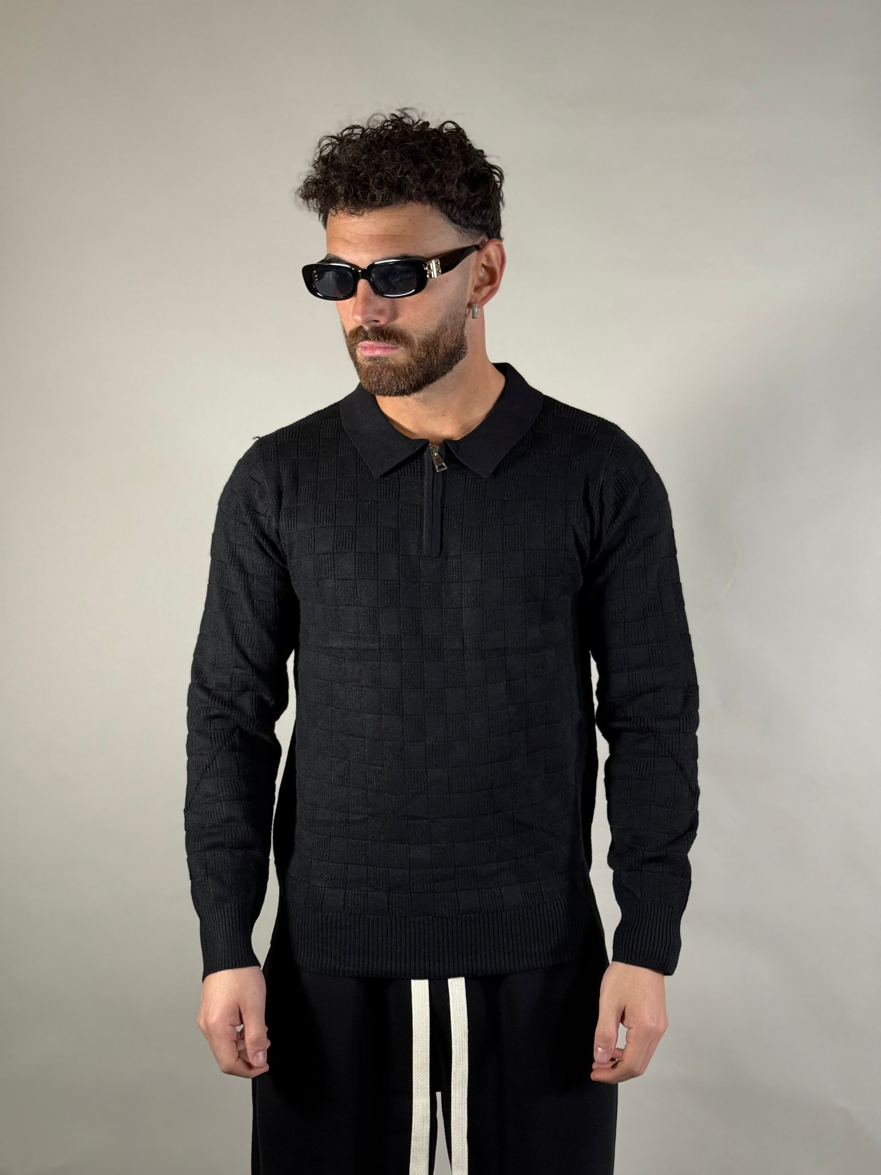 POLO ZIP NERA