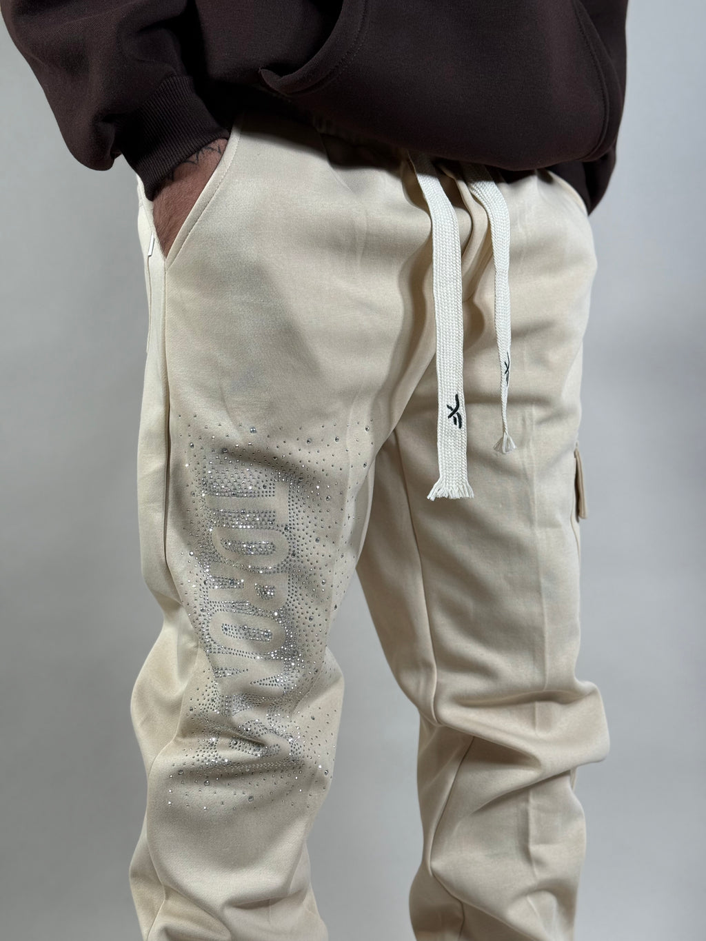 PANTA TUTA STRASS TORONTO BEIGE