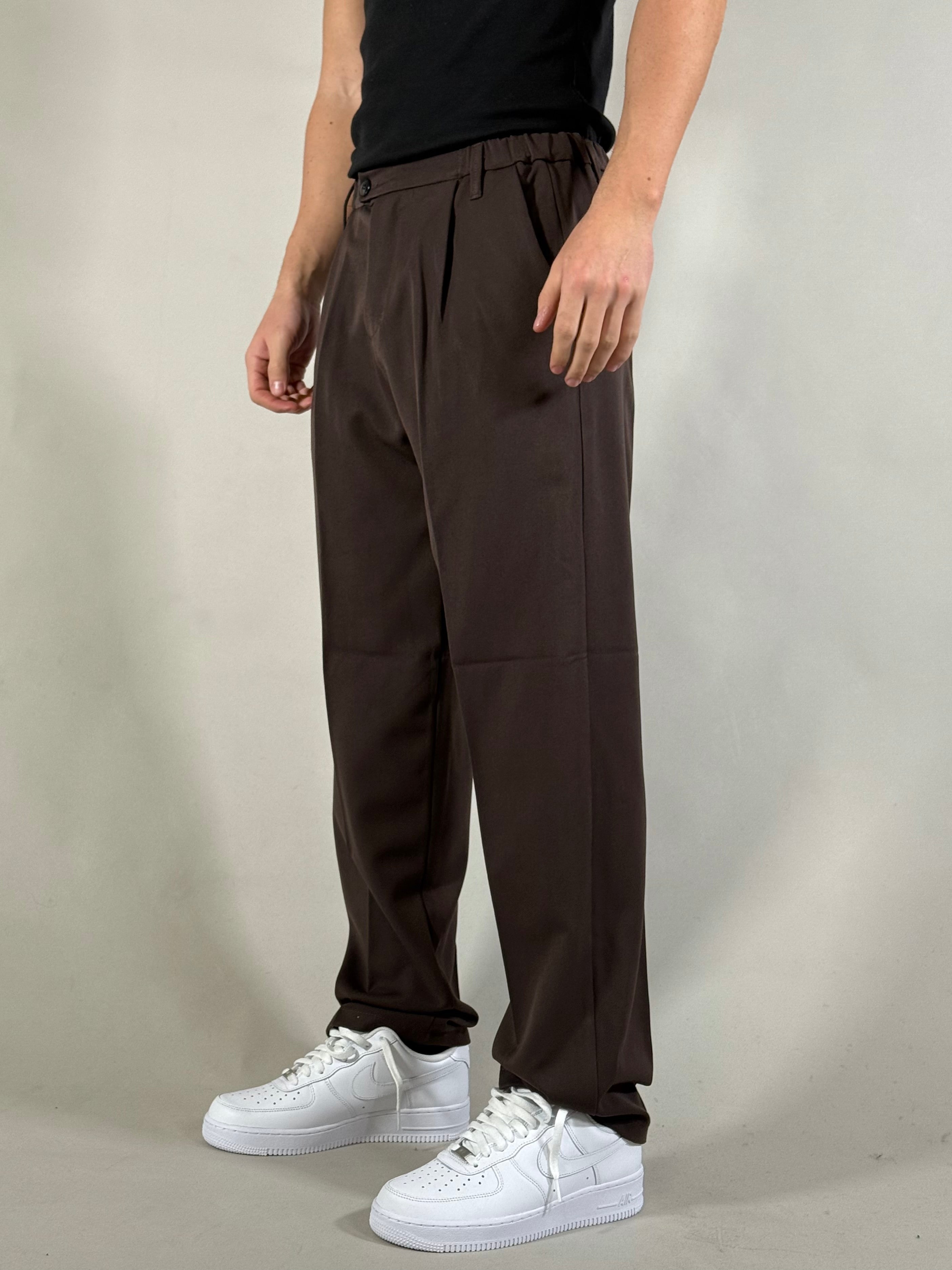 PANTA CAPRI SEMI AMPIO MORO