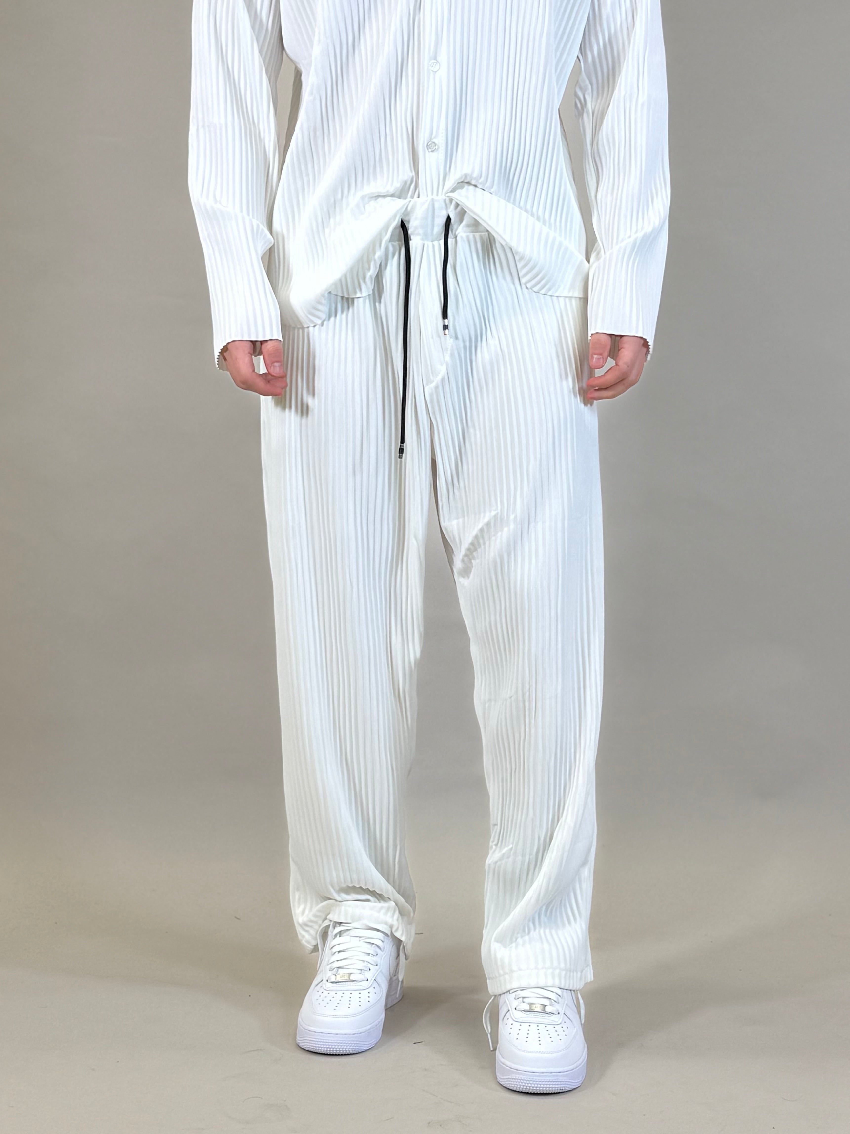 COMPLETO PLISSÈ BIANCO