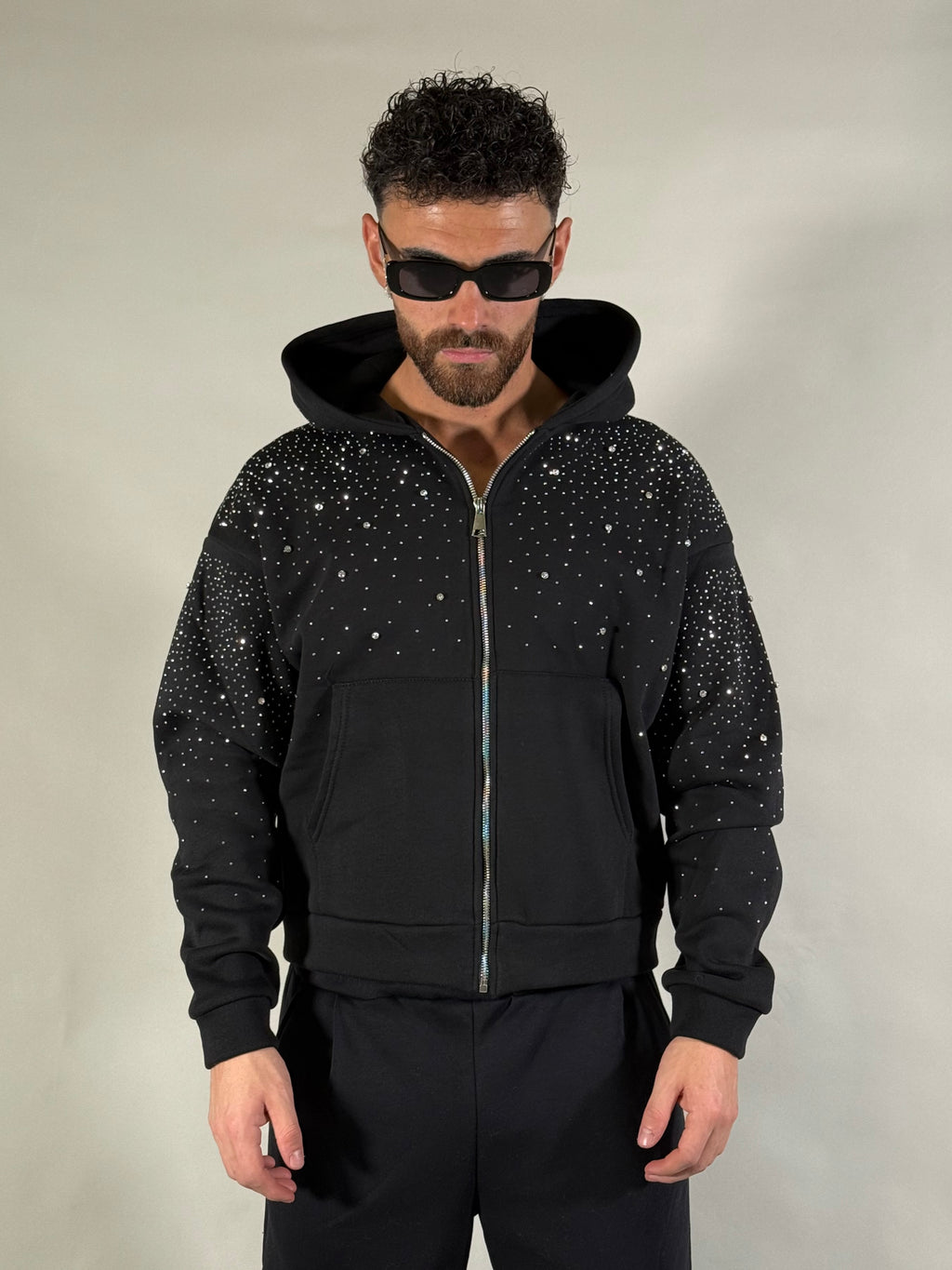 FELPA SWAROVSKI ZIP