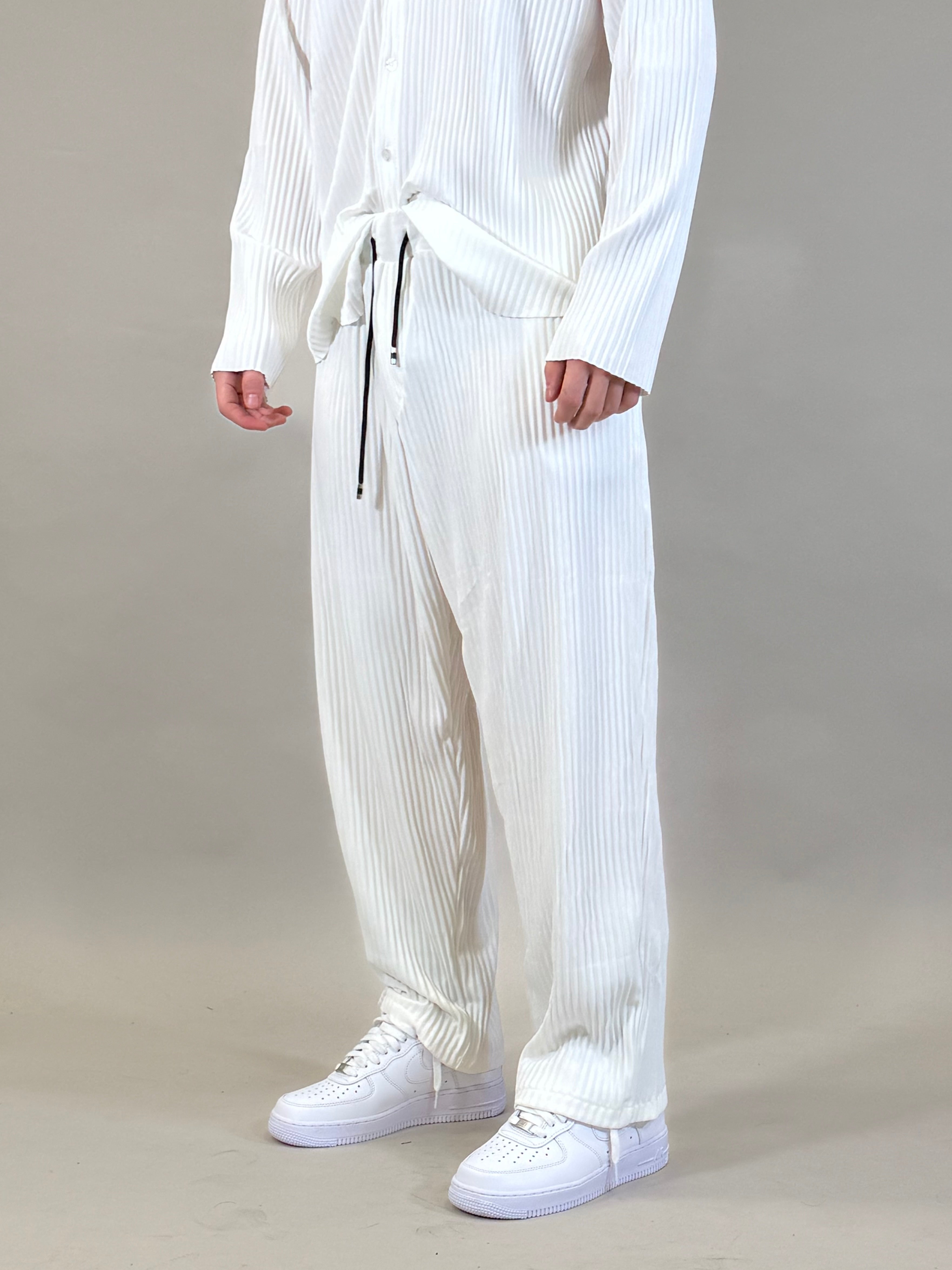 COMPLETO PLISSÈ BIANCO