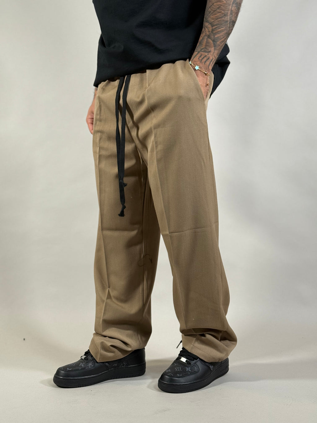 PANTA CAPRI FONDO AMPIO BEIGE