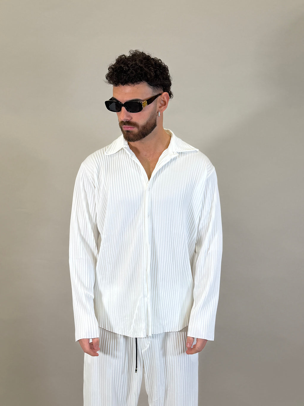 COMPLETO PLISSÈ BIANCO