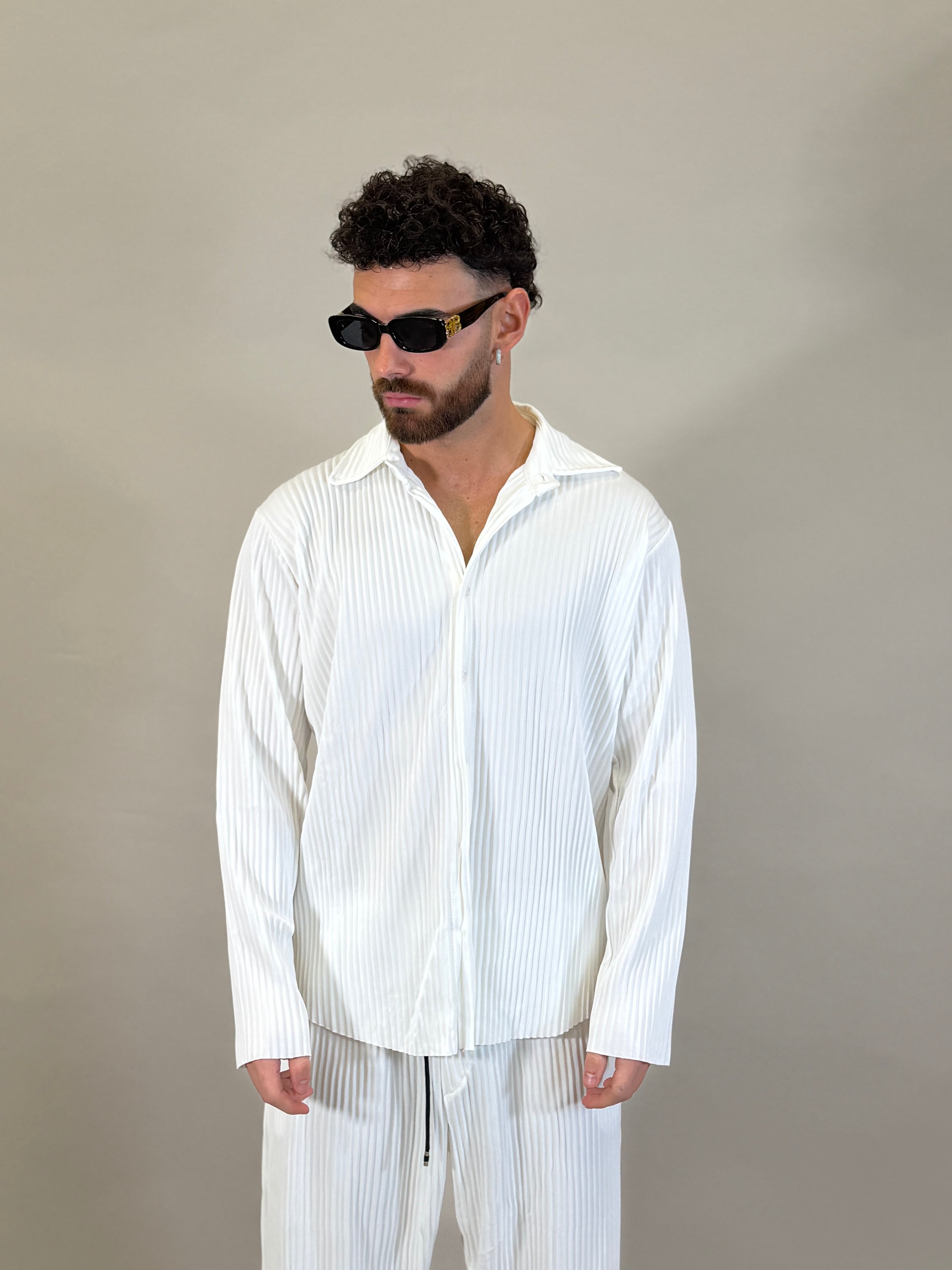 COMPLETO PLISSÈ BIANCO