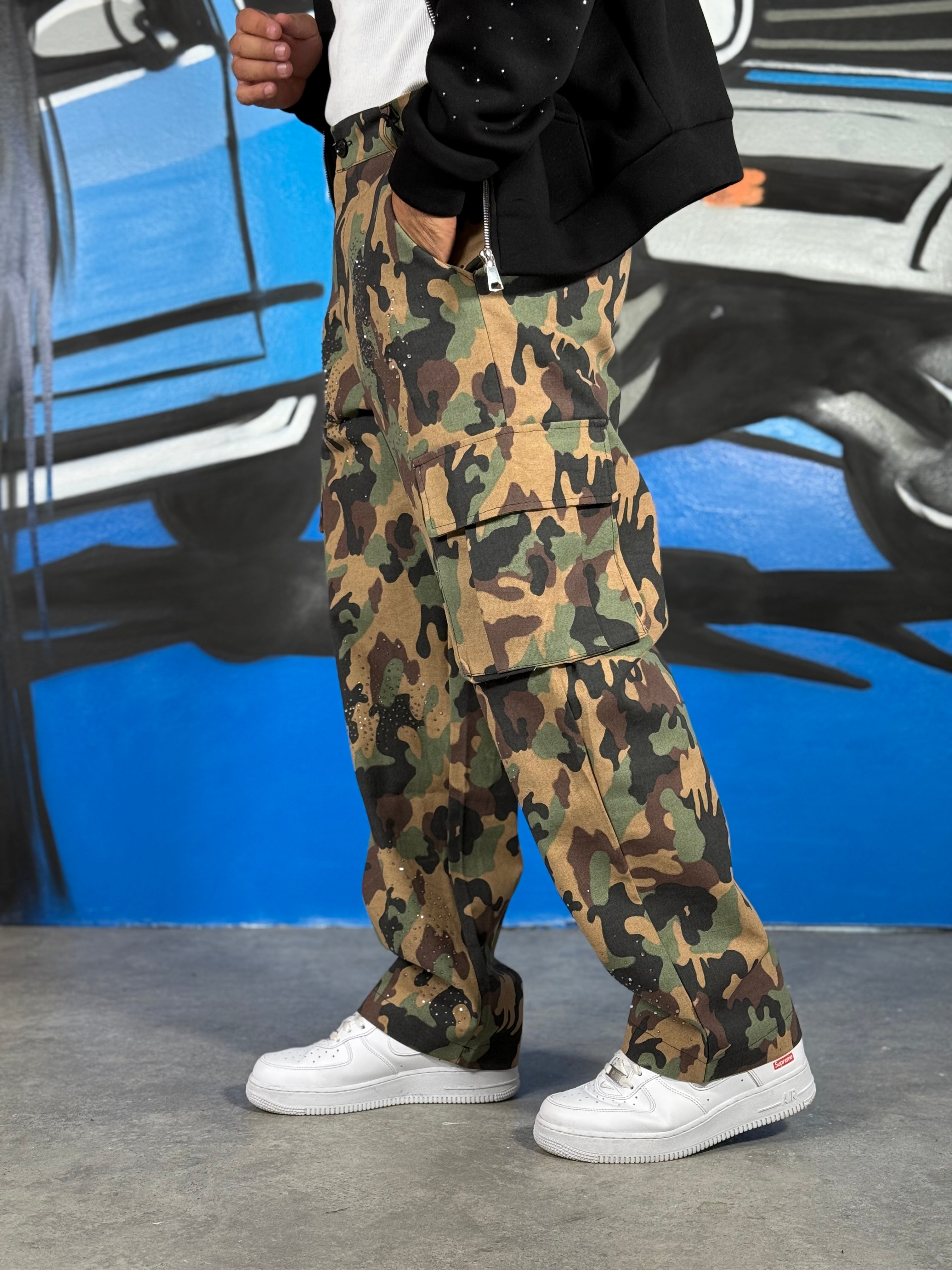 CARGO MILITARE CON STRASS