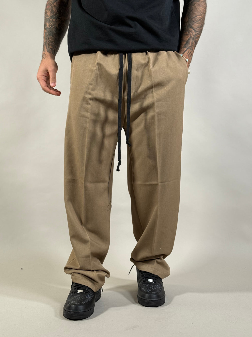 PANTA CAPRI FONDO AMPIO BEIGE