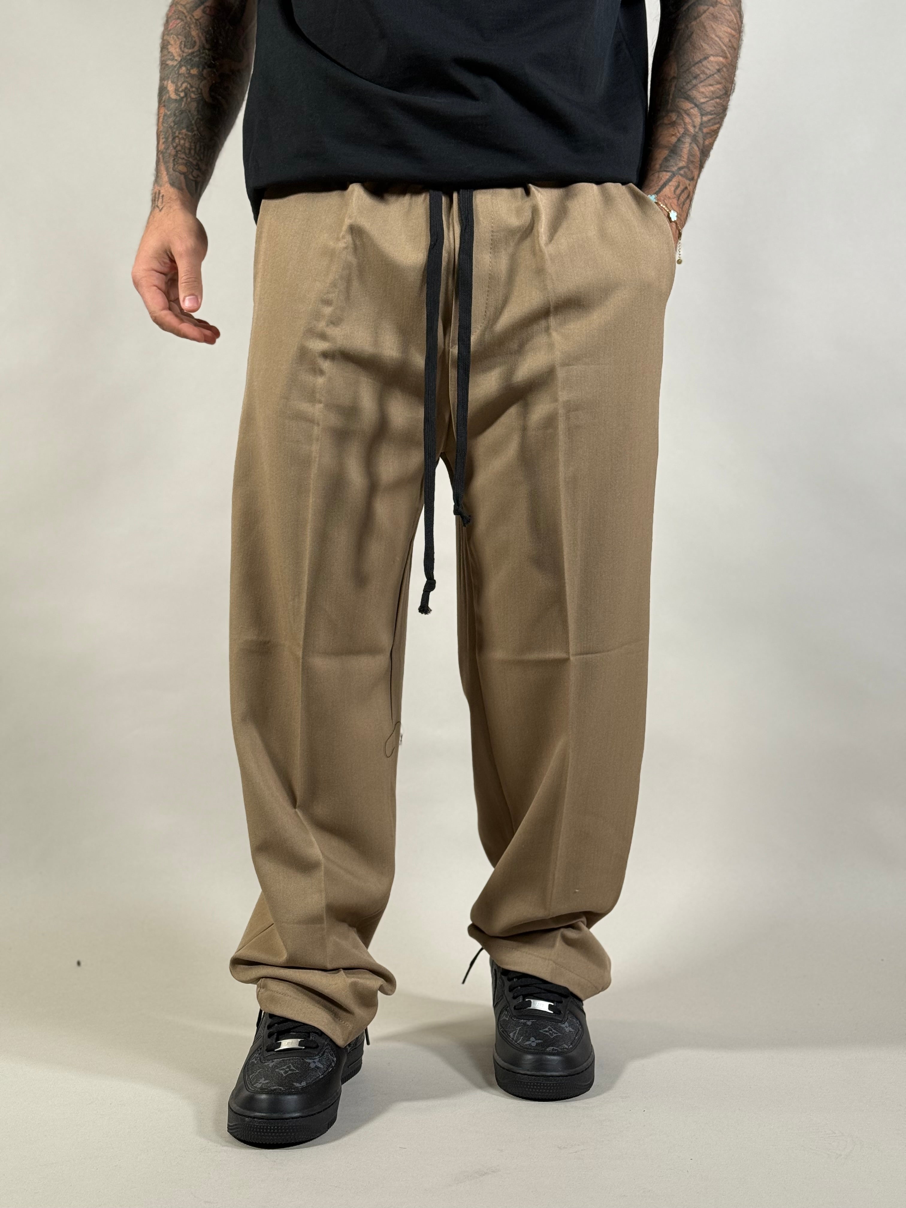 PANTA CAPRI FONDO AMPIO BEIGE