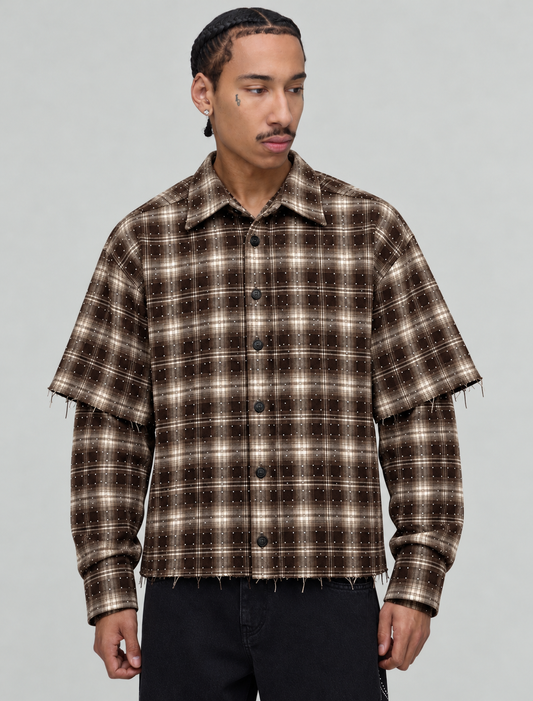 CAMICIA STRASS DOPPIA MANICA