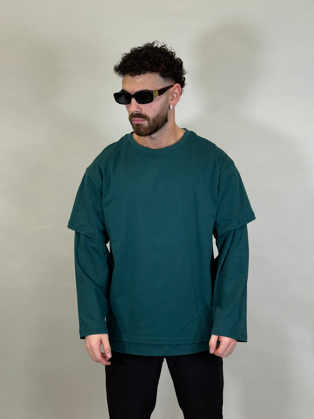 LONGSLEEVE MINIMAL PETROLIO