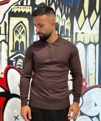 POLO ZIP MORO
