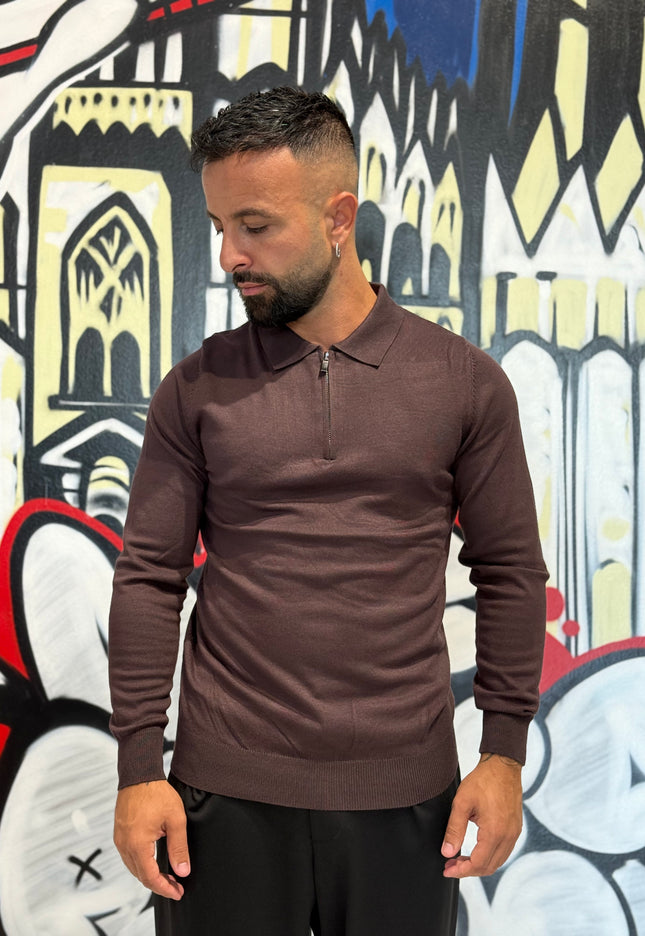 POLO ZIP MORO