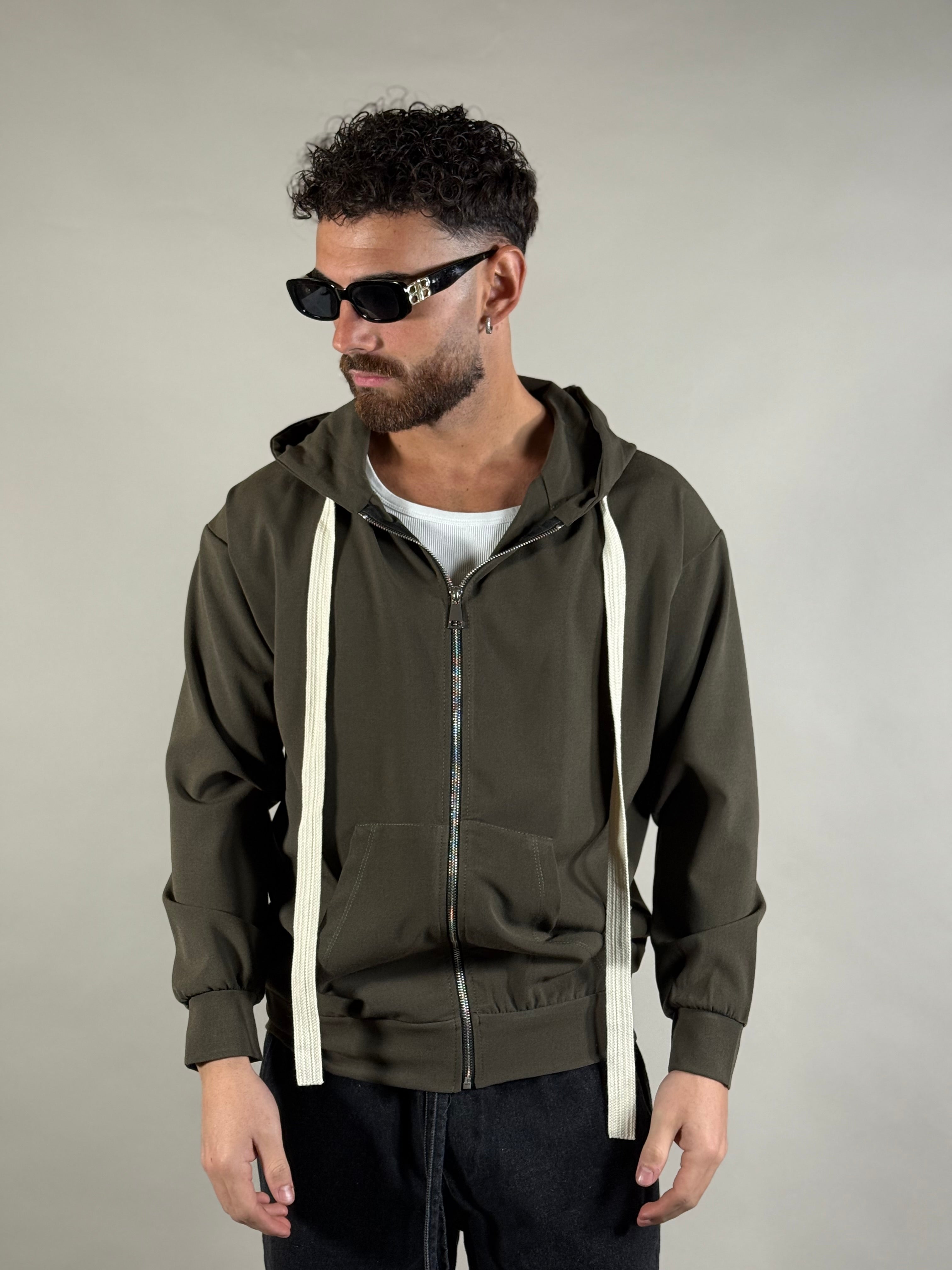 HOODIE ZIP MILITARE