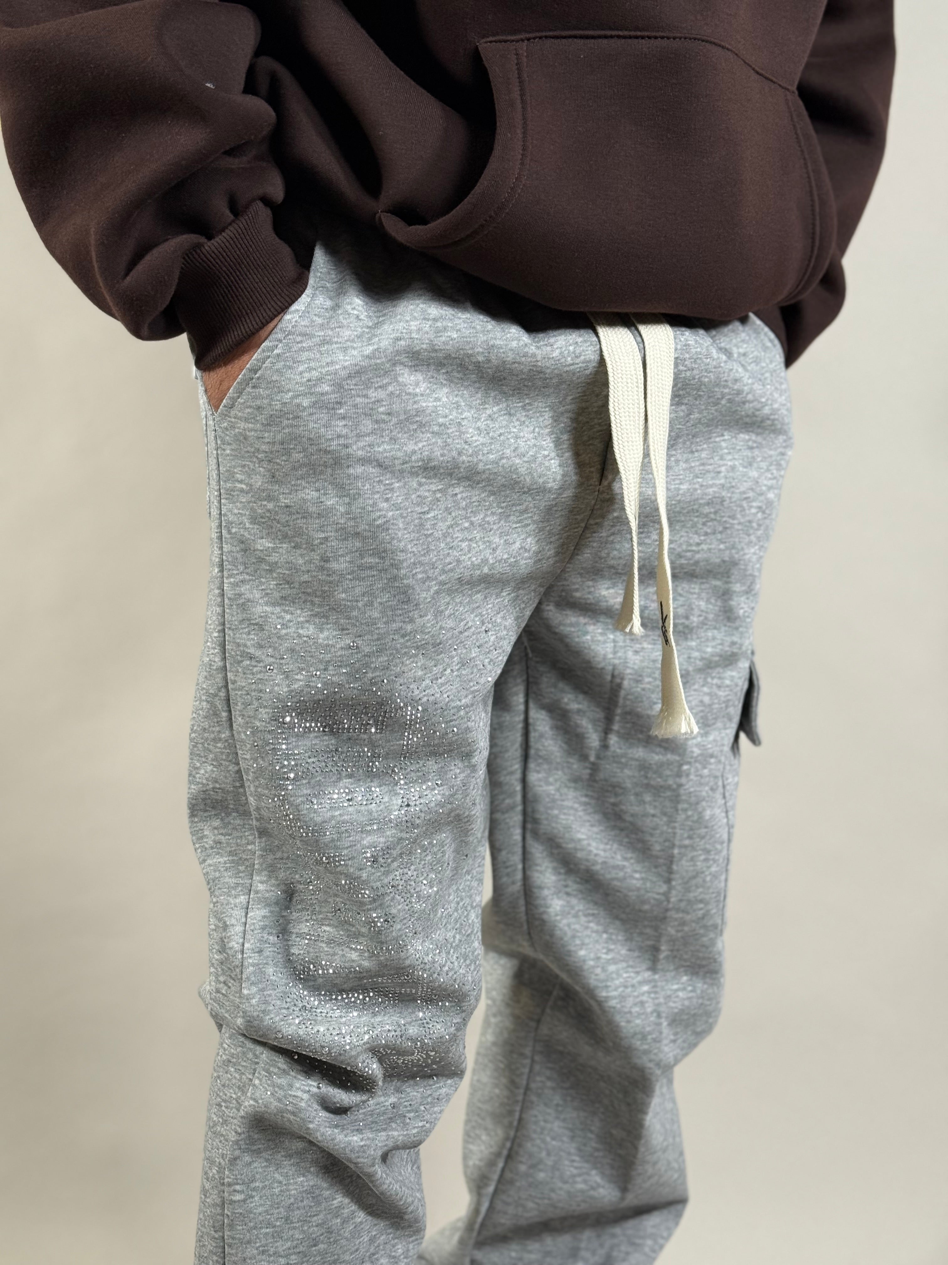 PANTA TUTA STRASS TORONTO GRIGIO