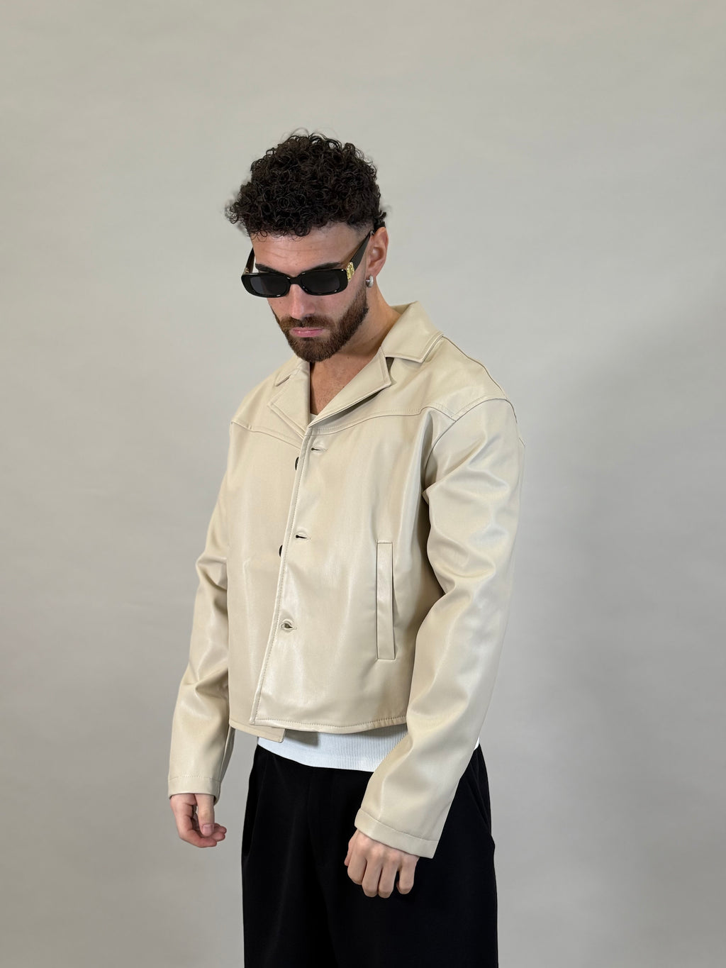 JACKET CROP MILANO BEIGE