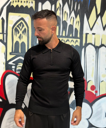 POLO ZIP NERA