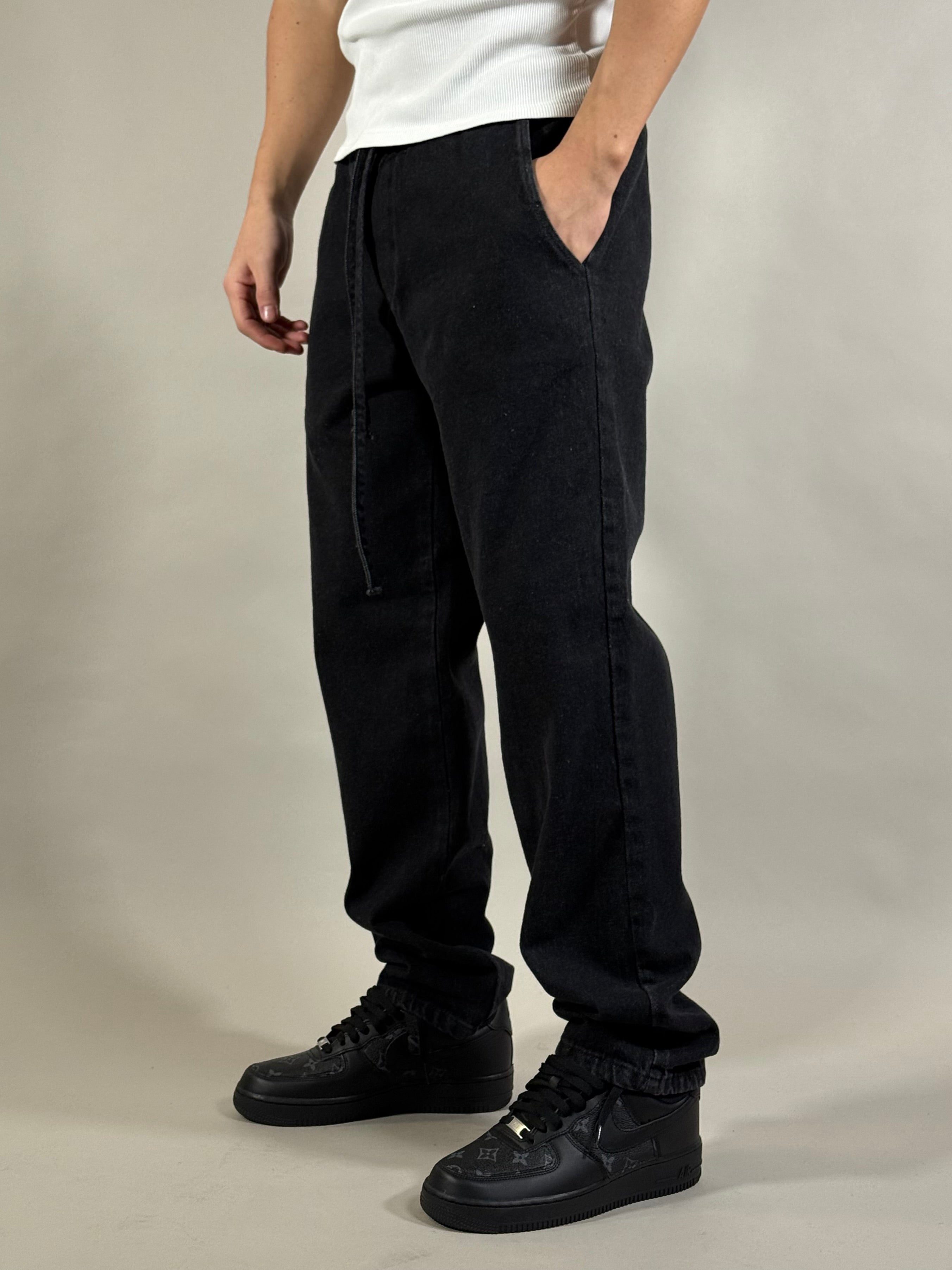 JEANS ELASTICO USA NERO