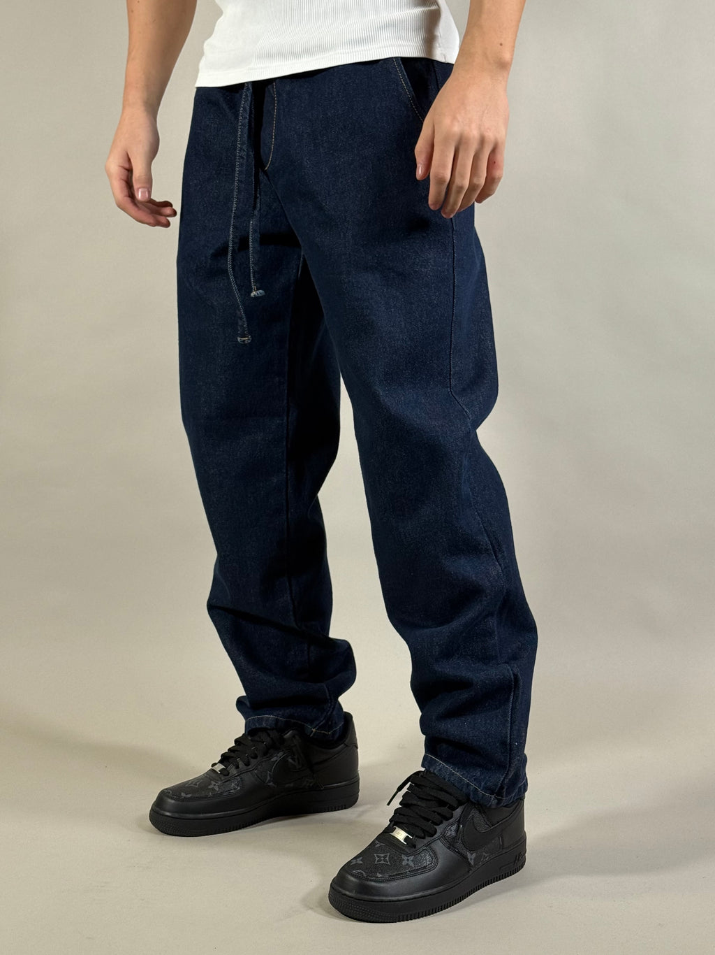 JEANS ELASTICO USA BLU